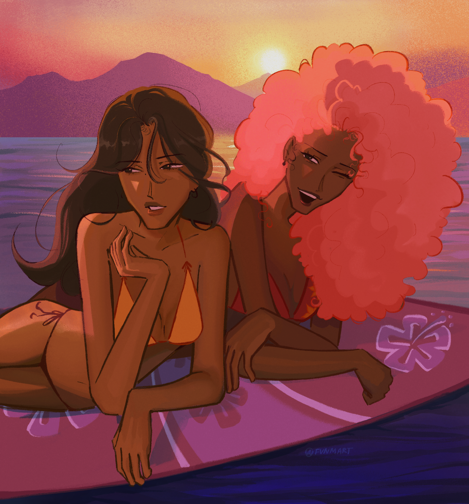 An image of friends in the sunset